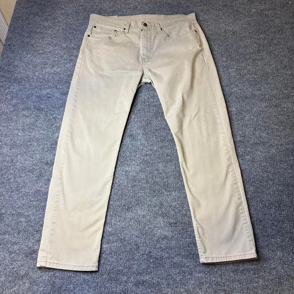 Levi’s 502 Regular Taper Jeans Men’s 34x30 Beige Tan Denim Pants